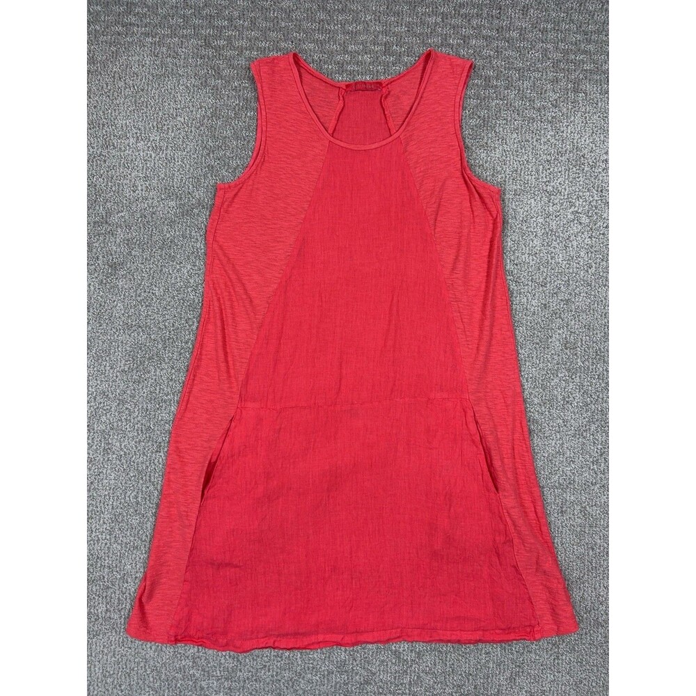 Cut Loose Dress Women Small Pink Linen Tank Shift Swing Pockets Lagenlook Casual